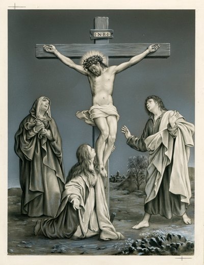 Vrome afbeelding: de kruisiging (gravure) door Anonymous Anonymous