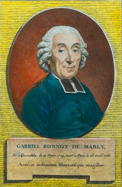 Portret van Abbe Gabriel Bonnot de Mably (1709-1785) Filosoof en Voorloper van het Utopisch Socialisme, Privécollectie door Anonymous Anonymous