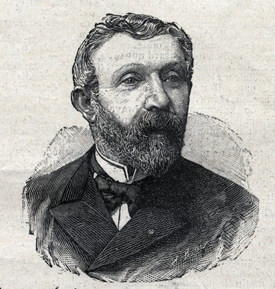 Portret van Alfred Mezieres (1826-1915), Franse literatuurhistoricus, journalist en politicus. Gravure in "Le Petit Parisien" door Anonymous Anonymous