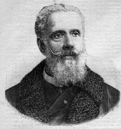 Portret van Anatole de La Forge (1821-1892), Franse politicus. Gravure in 