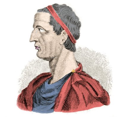 Portret van Ancus Marcius, vierde van de zeven legendarische koningen van het oude Rome. Gravure uit de 19e eeuw. door Anonymous Anonymous
