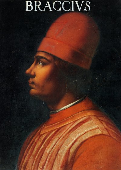 Portret van Andrea Fortebracci, ook bekend als Braccio da Montone (schilderij) door Anonymous Anonymous