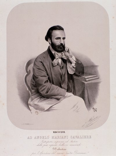 Portret van Angelo Mariani (lithografie) door Anonymous Anonymous