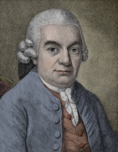 Portret van Carl Philipp Emanuel Bach (1714 - 1788), Duitse componist door Anonymous Anonymous
