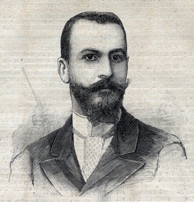 Portret van Casimir Maistre (1867-1957) Franse ontdekkingsreiziger in Afrika. Gravure in "Le Petit Parisien" door Anonymous Anonymous