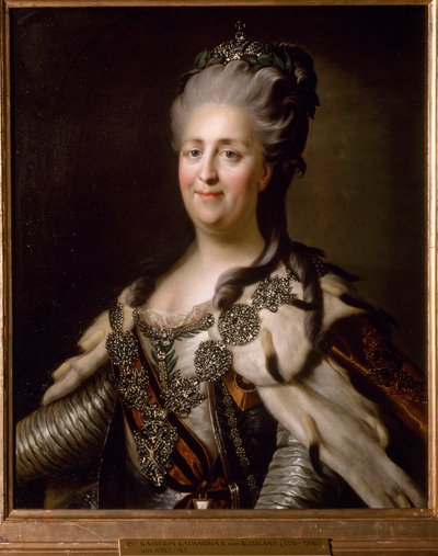 Portret van Catharina II van Rusland (Catharina de Grote) door Anonymous Anonymous