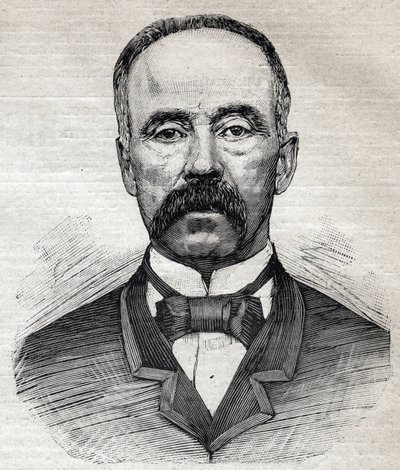 Portret van Charles Moore, Britse botanicus van Schotse afkomst. Gravure in 