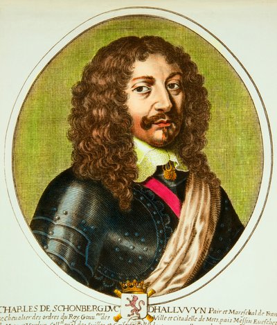 Portret van Charles de Schomberg (1601-1656) hertog van Halluin, pair en maarschalk van Frankrijk onder Lodewijk XIII, privécollectie door Anonymous Anonymous