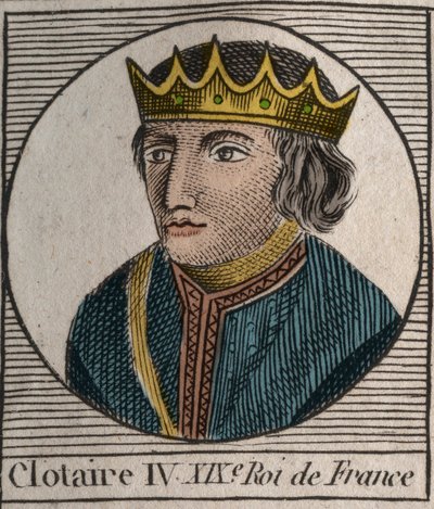 Portret van Clothaire IV (ca. 685-719), Koning van de Franken van Austrasië van 717 tot 719 - Chlothar IV (of Chlotar) koning van de Franken - gravure uit 