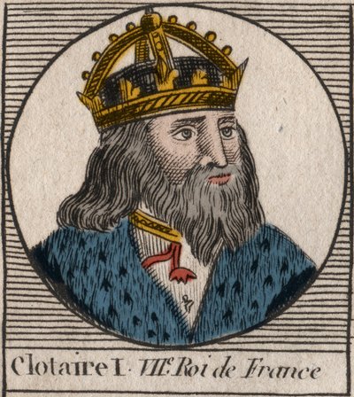 Portret van Clothaire I (497-561), koning van Neustrië en koning van de Franken (gravure uit 