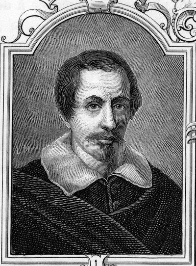 Portret van Daniele Crespi (1598-1630) Italiaanse schilder. Gravure uit 1859 in 
