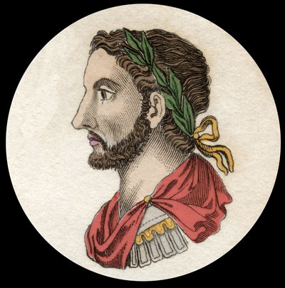 Portret van keizer Antoninus Pius (86-181). Gravure uit de 19e eeuw. door Anonymous Anonymous
