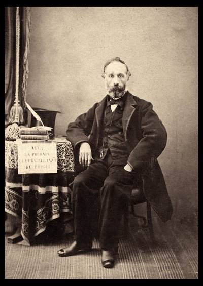 Portret van Francesco Crispi (1818-1901) Italiaanse staatsman in 1863 door Anonymous Anonymous