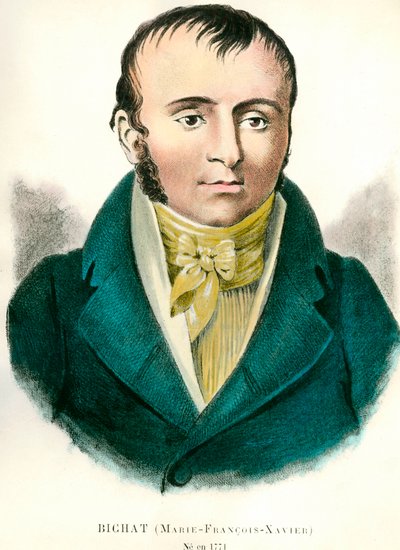 Portret van Francois Xavier Bichat (1771-1802), Franse arts. Gravure uit de 19e eeuw. Privécollectie door Anonymous Anonymous