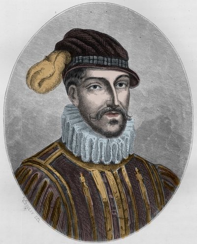 Portret van Gabriel de Lorges, graaf van Montgommery (1530-1574) - Gravure uit 1863 in 