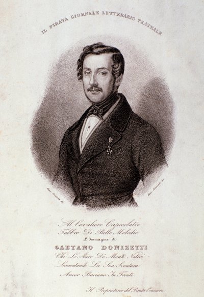 Portret van Gaetano Donizetti (gravure) door Anonymous Anonymous