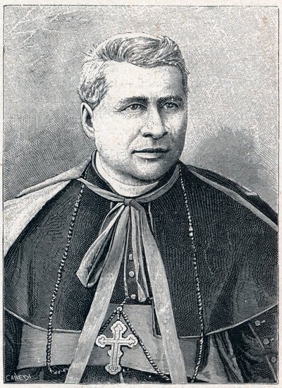 Portret van Giovanni Simeoni (1816-1892), Italiaanse kardinaal. Gravure in Les Missions Catholiques au XIXe Siècle door Louis-Eugene Louvet. Privécollectie. door Anonymous Anonymous