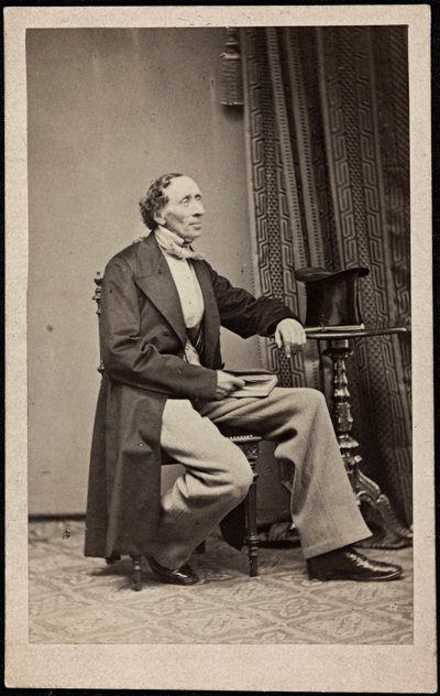 Portret van Hans Christian Andersen (1805-1875), Anoniem. Foto, ca. 1865. Privécollectie door Anonymous Anonymous