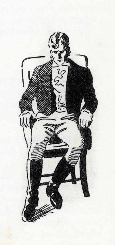 Portret van Heathcliff personage uit de roman 