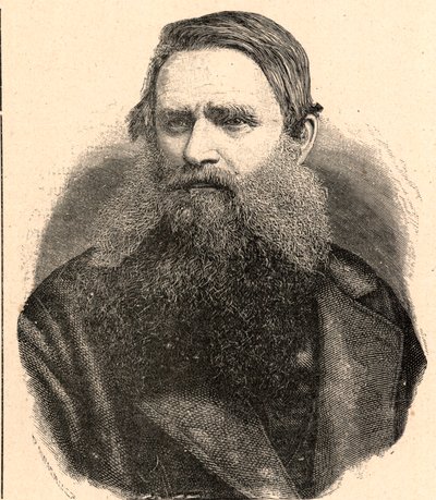 Portret van Henri Depelchin (1822-1900), jezuïet missionaris, eerste overste van de missie van Boven Zambeze in Afrika. Gravure in 