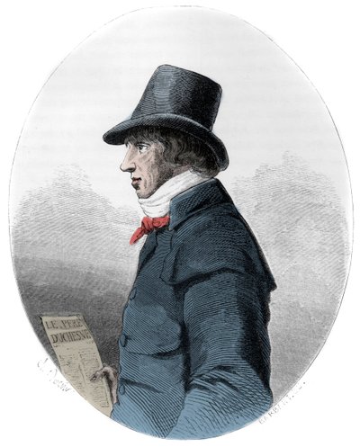 Portret van Jacques-Rene Hebert (1757-1794), Franse journalist en politicus - Portret van Jacques Rene Hebert (1757-1794) Franse journalist en politicus - Gravure van 1863 in 