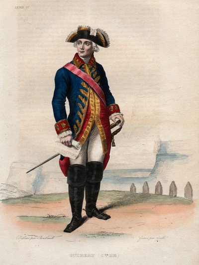 Portret van Jacques Antoine Hippolyte, Graaf van Guibert (1743-1790), Franse generaal en militair schrijver - Illustratie uit 