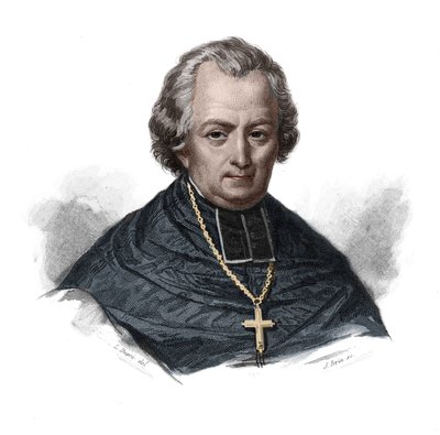 Portret van Jean Lefebvre de Cheverus (1768-1836) Franse kardinaal, aartsbisschop van Bordeaux in "Portretten en geschiedenis van nuttige mannen: mannen en vrouwen uit alle landen en van alle rangen, die rechten hebben verworven op de dankbaarheid van de m door Anonymous Anonymous