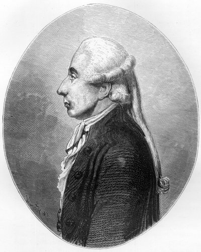 Portret van Jean Sylvain Bailly (1736 - 1793) geleerde en politicus, burgemeester van Parijs van 1789 tot 1791 - Gravure uit 1863 in 