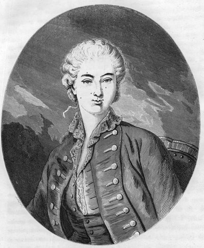 Portret van Jeanne Becu, gravin (of Madame) du Barry (1743-1793), laatste minnares van Lodewijk XV - Gravure uit 1863 in 