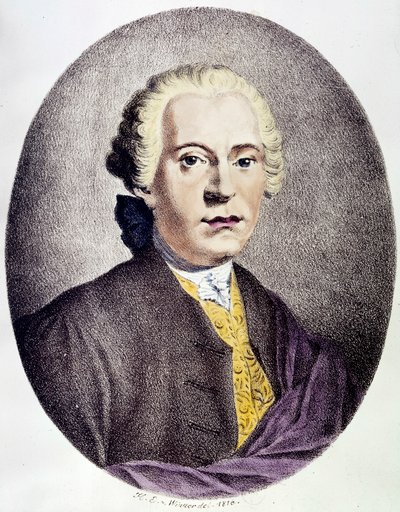Portret van Johan Adolf Hasse (1699-1783) barokcomponist (gravure) - privécollectie door Anonymous Anonymous