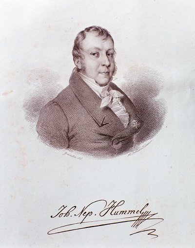 Portret van Johann Nepomuk Hummel. Gravure door Anonymous Anonymous