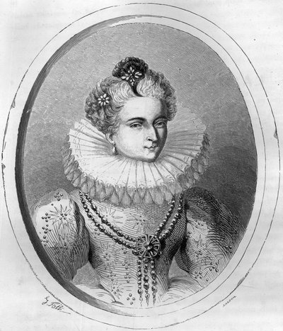 Portret van Leonora Dori (of Dosi) genaamd Galigai, maarschalk van Anchre (1568-1617) - Gravure uit 1863 in 