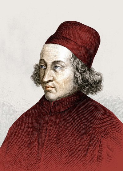 Portret van Marsilio Ficino, genoemd in het Frans Marsile Ficin (1433 - 1499), gravure 18e eeuw door Anonymous Anonymous
