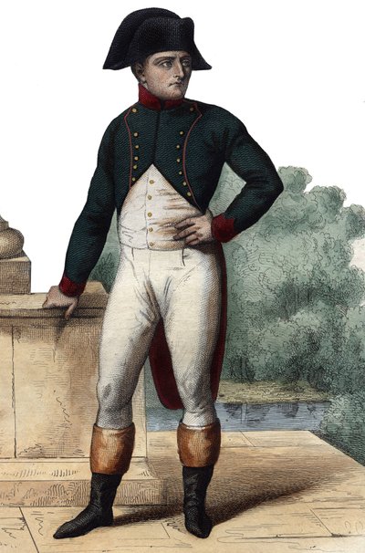 Portret van Napoleon Bonaparte (1768-1821) als Eerste Consul. Illustratie uit 