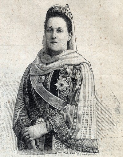Portret van Olga Constantinovna van Rusland (1851-1926) Koningin van Griekenland. Gravure in "Le Petit Parisien" door Anonymous Anonymous
