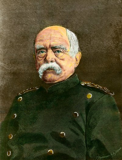 Portret van Otto Von Bismarck (1815-1898) Kanselier van Pruisen. Gravure uit de 19e eeuw Privécollectie door Anonymous Anonymous
