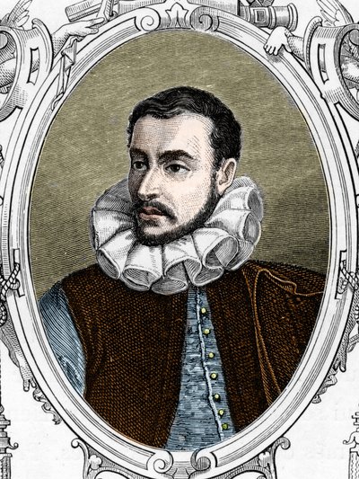 Portret van Paolo Caliari genaamd Paolo Veronese (1528-1588) Italiaanse schilder. Gravure uit 1859 in "de galerijen van Europa - Italië" door Armengaud. Privécollectie. door Anonymous Anonymous