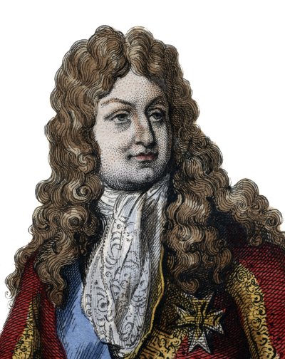Portret van Philippe II, Hertog van Orléans (1674-1723), lid van de koninklijke familie van Frankrijk en Regent van het Koninkrijk van 1715 tot 1723. Illustratie uit 