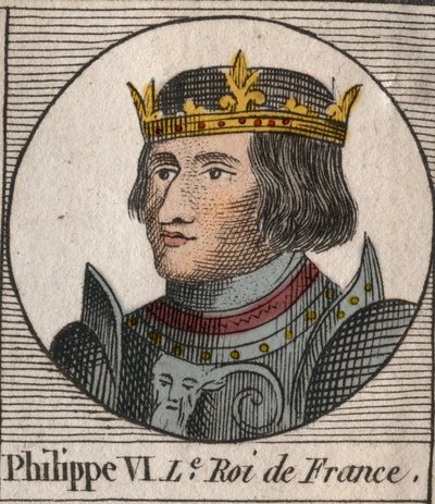 Portret van Filips VI van Valois (1294 - 1350), koning van Frankrijk - Filips VI van Valois (1293-1350) koning van Frankrijk - gravure uit 