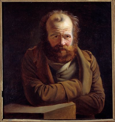Portret van Pierre Joseph Proudhon (1809-1865) econoom, filosoof en publicist. Anoniem schilderij door Anonymous Anonymous
