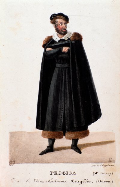 Portret van Procida vertolkt door Joanny in De Siciliaanse Vespers (I vespri siciliani) opera van Giuseppe Verdi door Anonymous Anonymous