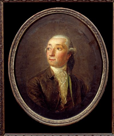 Portret van Restif de La Bretonne (1734-1806) Franse schrijver. Anoniem schilderij. Privécollectie. door Anonymous Anonymous