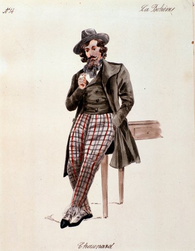 Portret van Schaunard, uit La bohème door Puccini (1892-1895) door Anonymous Anonymous