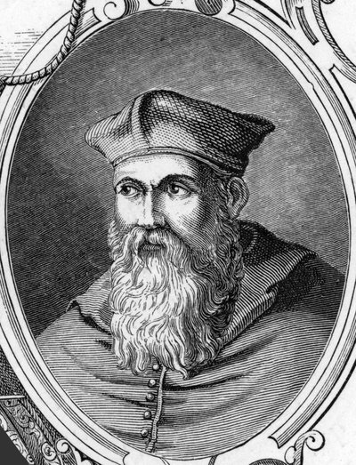 Portret van Sebastiano Luciani genaamd Sebastiano del Piombo (1485-1547) Italiaanse schilder. Gravure uit 1859 in 