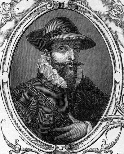 Portret van Simone Cantarini genaamd de Pesarese (1612-1648) gravure uit 1859 in "de galerijen van Europa - Italië" door Armandaud. Privécollectie. door Anonymous Anonymous