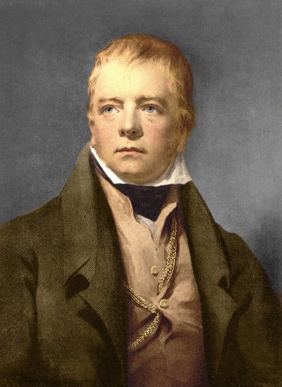 Portret van Sir Walter Scott (1771-1832), Schotse dichter, romanschrijver en historicus door Anonymous Anonymous