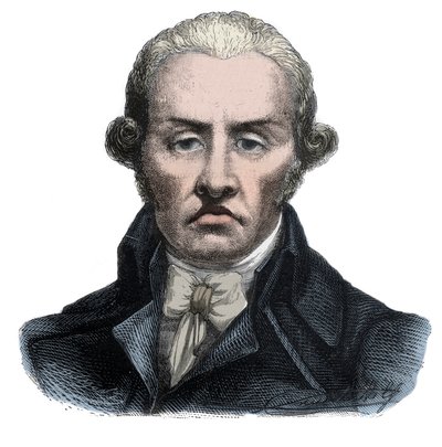 Portret van Stanislas Marie Maillard (1763-1794), deurwaarder en emblematisch figuur van de Franse Revolutie - Gravure in 