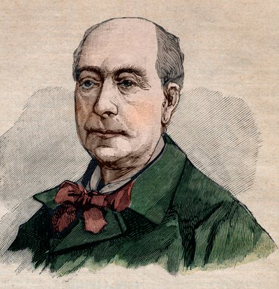Portret van Théodore de Banville, Franse dichter. Gravure in 