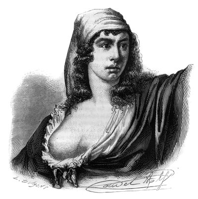 Portret van Théroigne de Méricourt (1762-1817), Franse revolutionair (gravure in 