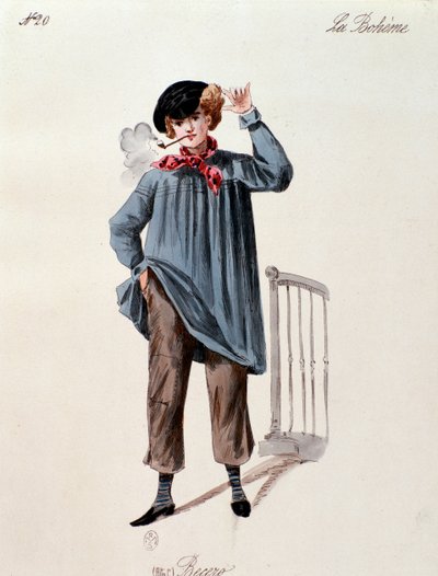 Portret van een straatverkoper I, uit La boheme door Puccini (1892-1895) door Anonymous Anonymous